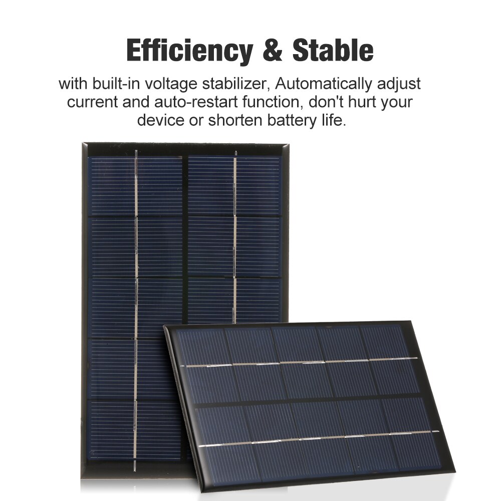 USB Solar Panel Outdoor 2.5W 5V Portable Solar Charger Pane Climbing Fast Charger Polysilicon Tablet Solar Generator Travel