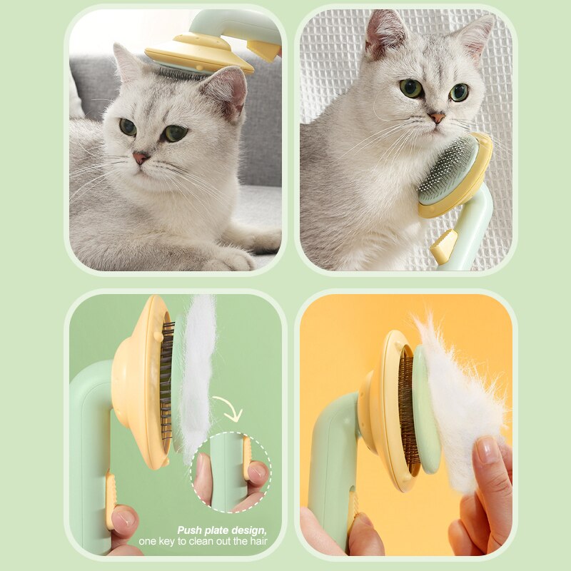Cepillo de autolimpieza para mascotas, peine de pelo para gatos y perros, peines de aseo para perros, cepillo limpio para derramar, peine de aseo para perros y gatos