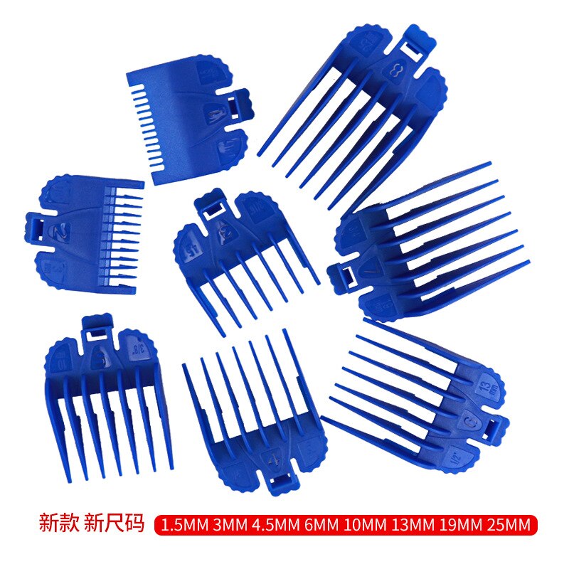 2/8Pcs Hair Clipper Cutting Guide Comb Guards Limit Comb Tools Kit 46x38mm Cutting Head for WAHL 1.5/3/4.5/6/10/13/19/25mm G0704: Blue