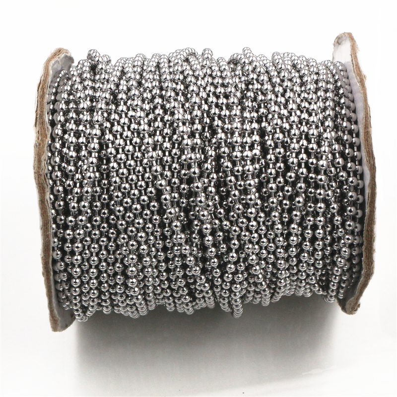 5 metros/lote 1,5/2,0/2,4/3,0mm bolas de cuentas de acero inoxidable cadenas de bolas a granel para collares para manualidades accesorios de joyería