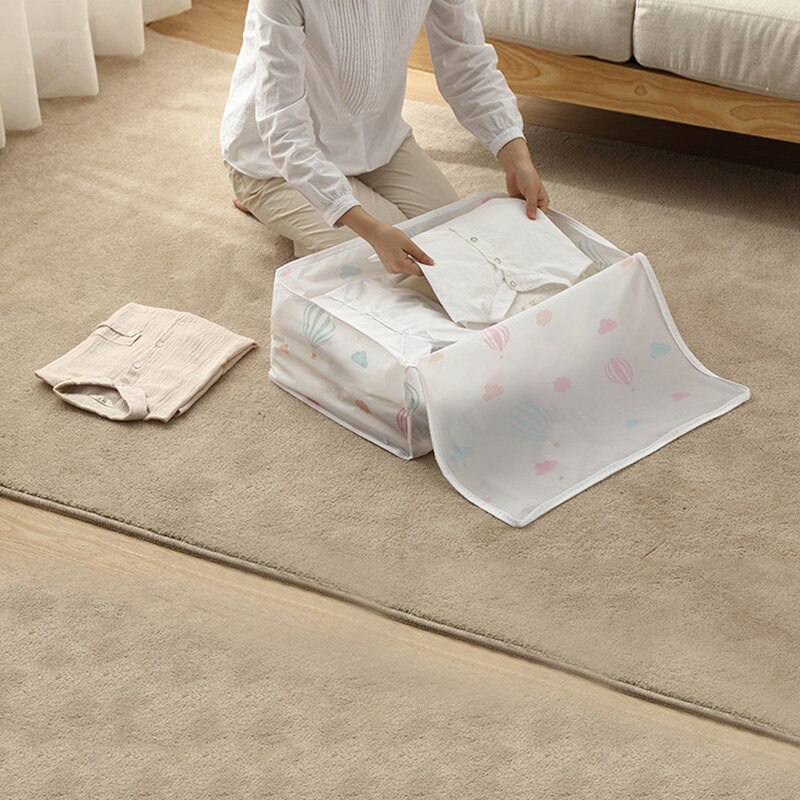 Pliable Fermeture Éclair Imperméable À L'eau Sac De Rangement Vêtements Literie Couverture Courtepointe Placard Organisateur Boîte Armoire Conteneur