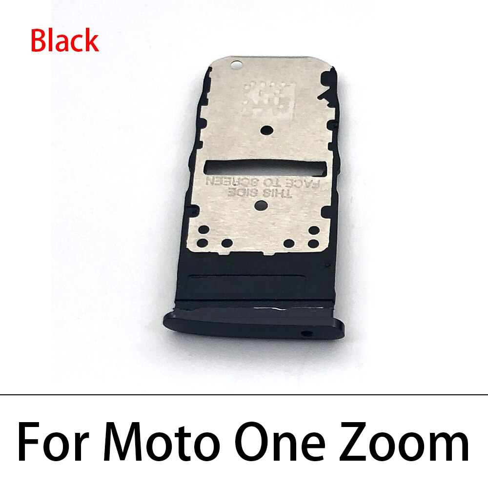 Support de fente de plateau de carte SIM avec pièces de rechange d'adaptateur de carte SD pour Moto One Zoom,: One Zoom Black