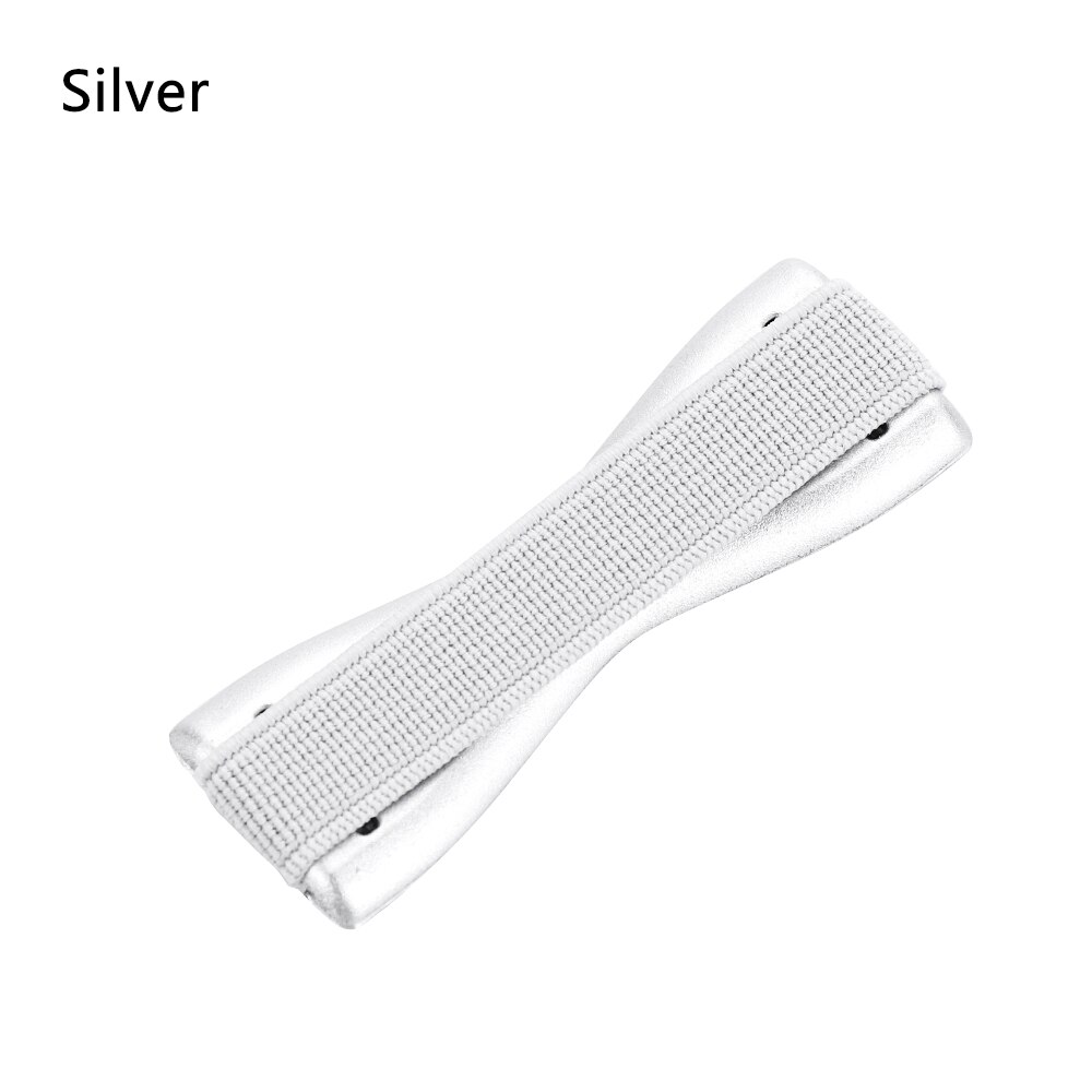 Universele Telefoon Terug Sticker Band Beugel Sling Telefoon Fixing Houder Elasticiteit Vinger Grip Een Bediening Selfie Band: Silver