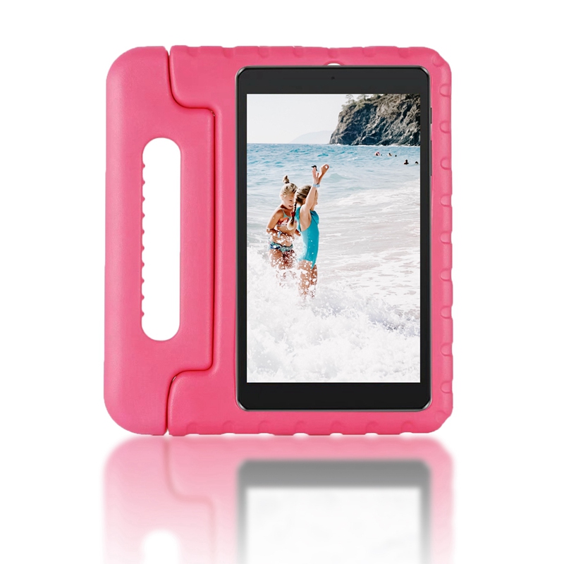 Cover Voor Alcatel Vreugde Tab 2 8.0 "Handvat Stand Kids Shockproof Case Voor Alcatel 3T 8 coque 9027Q 9027W 9032X Capa Funda: Rose Rood / Alcatel 3T 8 2018