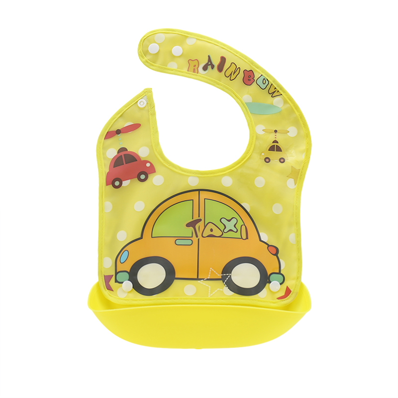 slabbers waterdichte siliconen Bib kids schort rijst zak print feed tas eten dragen QD47