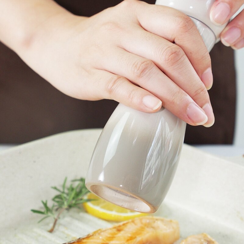 1 PC Salt and Pepper Grinder with Ceramic Grinder Adjustable Coarseness, Pepper Shakers for Fresh Spices White