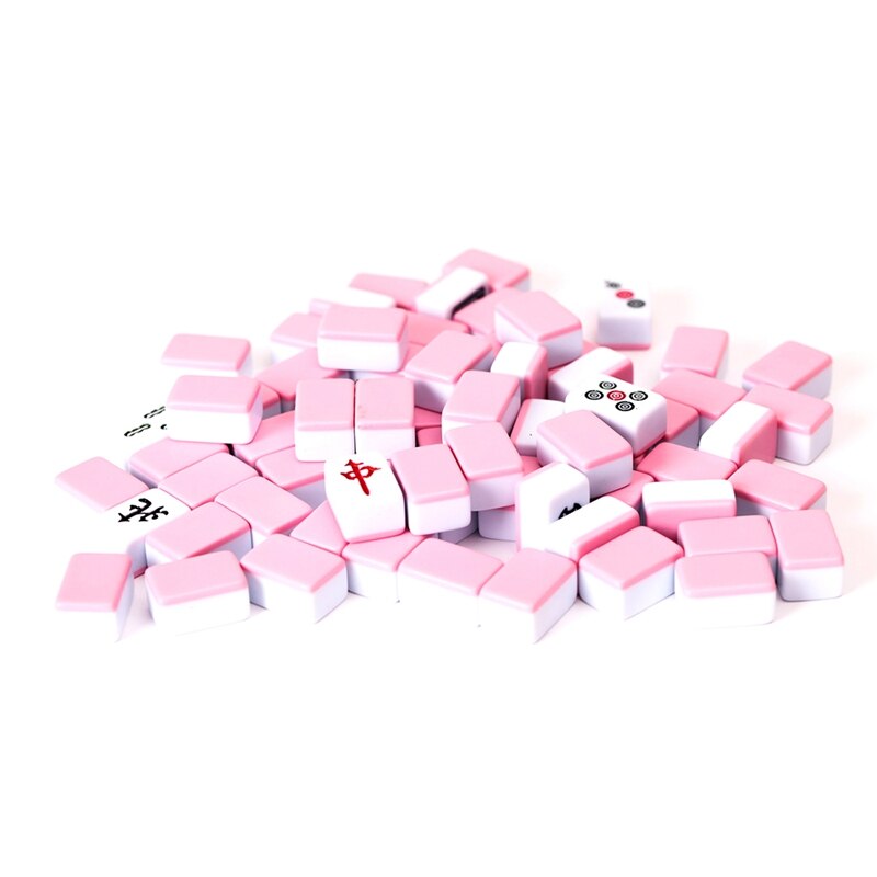 I giocattoli tradizionali cinesi della famiglia del gioco da tavolo di Mahjong 24mm 144 pz/set Mini sono meticolosamente realizzati: Pink