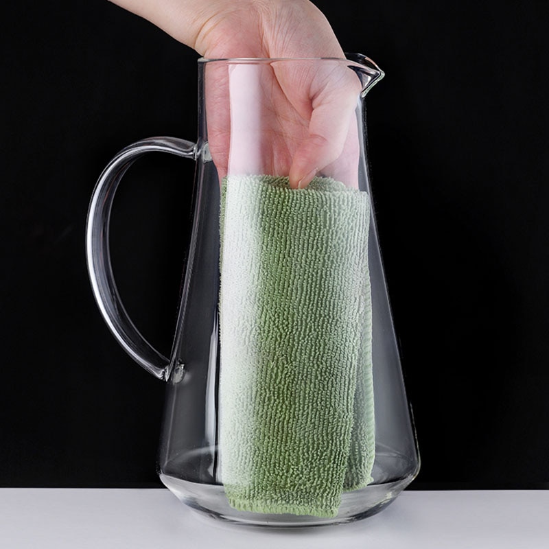 Hög borosilikatglas kanna genomskinlig kallvatten vattenkokare tekanna rostfritt stål lock fruktjuice te 1500ml +  glaskoppar