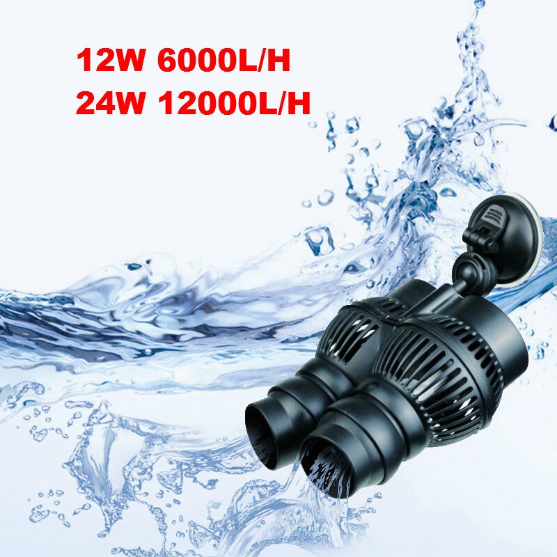 12/24w Aquarium Wavemaker Double Power Head Water Circulation Pump With Suction Cup Adjustable Direction Making Water Current