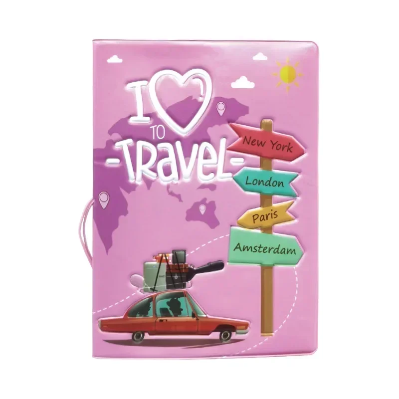 Travel Passport Cover Wallet Bag Letter Men Women Pu Leather ID Address Holder Portable Boarding Travel Accessories: MULTI