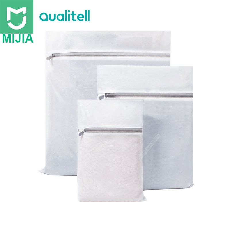 3pcs Xiaomi Mijia Zippered Foldable Nylon Laundry Bag Bra Socks Underwear Clothes Washing Machine Protection Net Mesh Bags