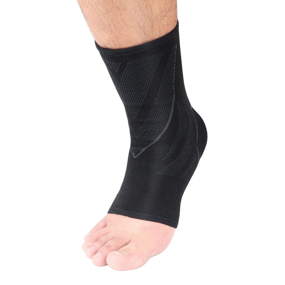 Justerbar ankelstøttepude beskyttelse elastisk bandage ankelbøjle beskyttelse forstuvninger skade wrap hæl pude til basketball: Grå / Xl