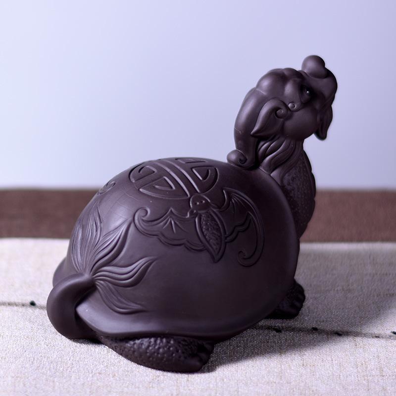 Lila Tonne Keramik Meer Schildkröte Tee Haustier Ornamente Landschaft Heimat Dekor Zubehör für Wohnzimmer Tee Haustiere Schreibtisch Dekorationen