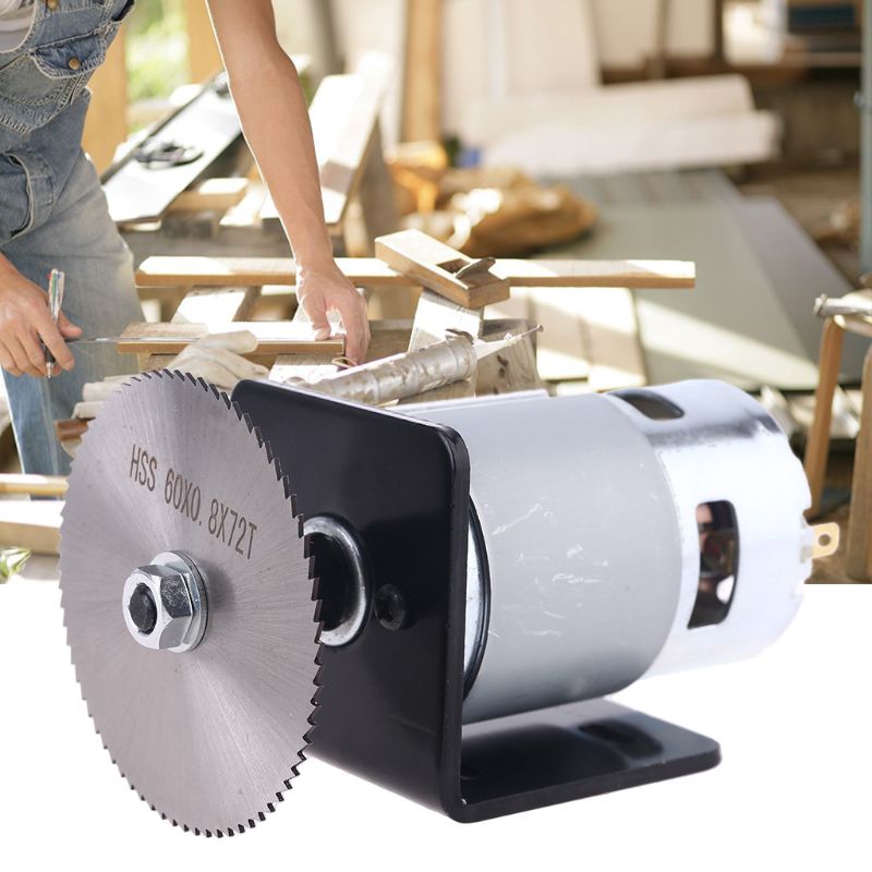 775 Motor Table Saw Kit DC 12V Motor with Mounting Bracket Saw Blade Woodworking