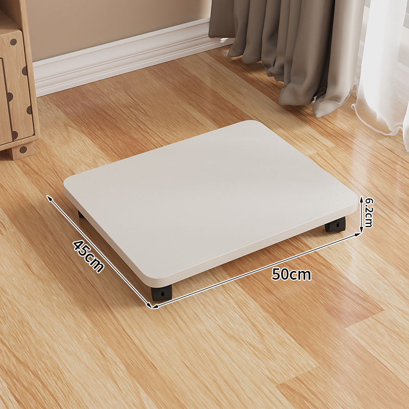 Mobile Storage Box Base with Casters Organizer Box Office Desk under Printer Universal Wheel Braet Kitchen Storage Ra: White-50*45*6.2cm