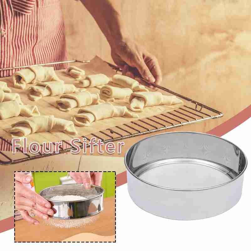Melsil i rustfritt stål 15cm liten melsikt 40 bakesil oljekake mesh sil sil verktøennå mel gjør-det-selv bakeverktøy  t5 e 6