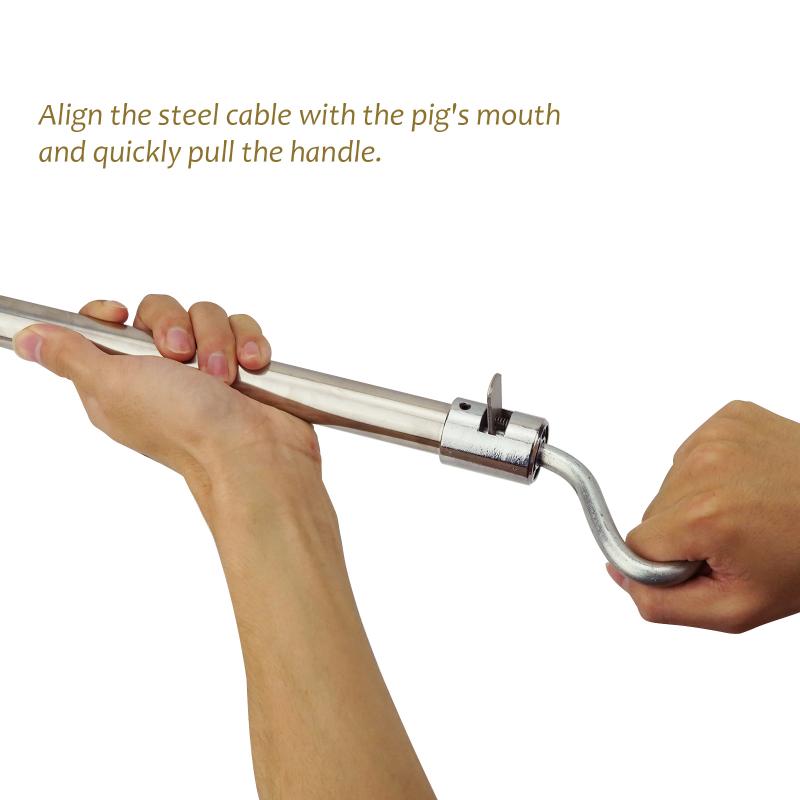 1Pcs Livestock Stainless Steel Pig Holder Heavy Duty Hog Catcher Snare Pig Swine Catcher Pole Animal Catch Pole Catcher Tools