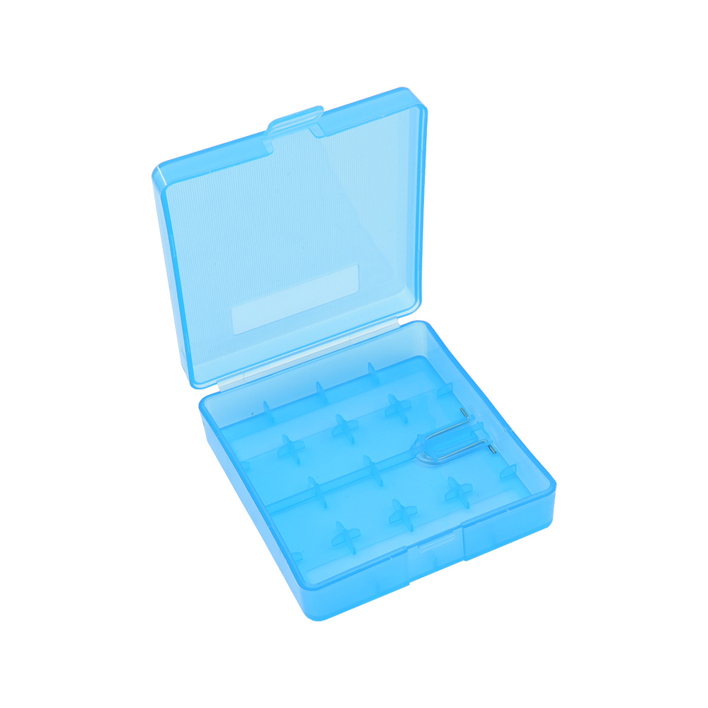 Liitokala 4 x 18650 batterijhouder van transparant, hard plastic, wit, opbergdoos voor batterijen