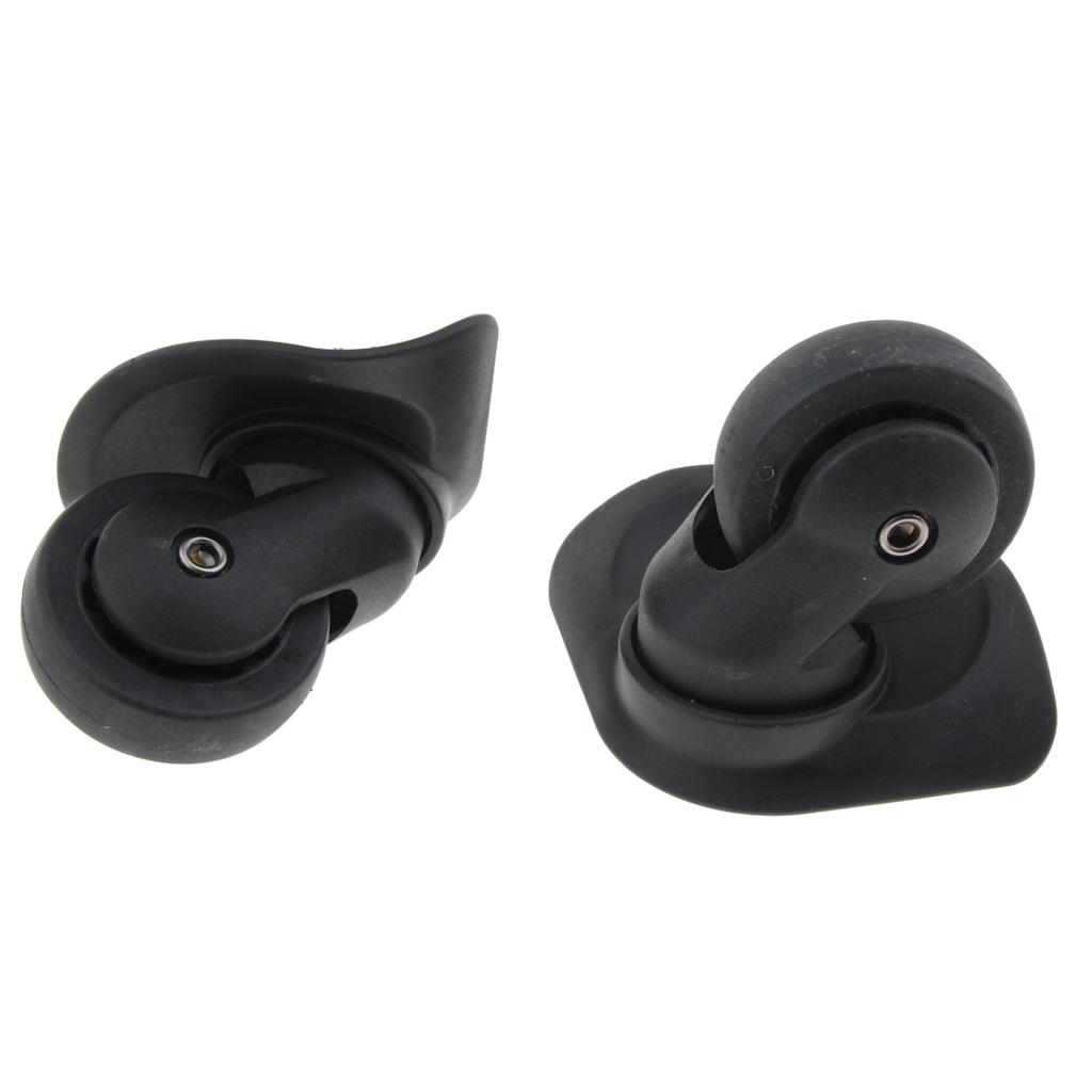 2pcs Luggage Mute Wheel Universal 360 Degree Swivel Casters Black A52-Size L