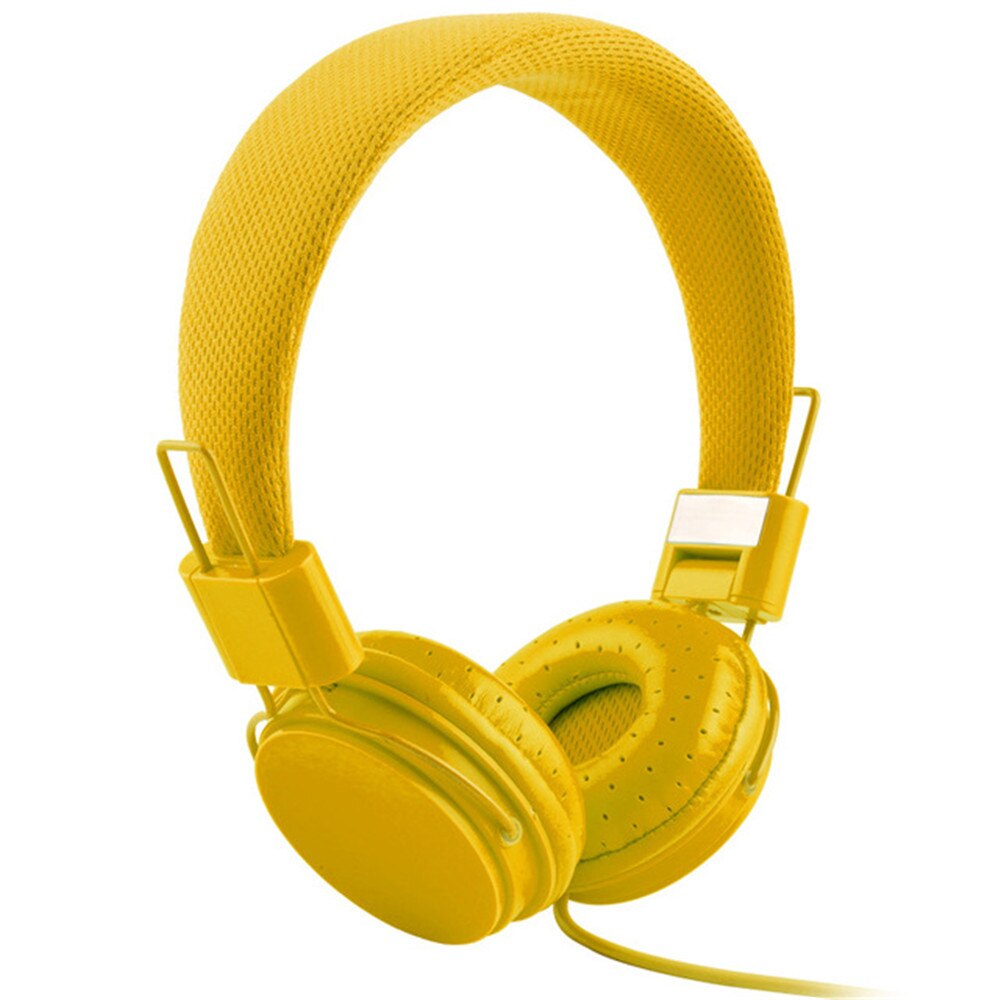 Stereo bas barn hörlurar med mikrofon musik hörlurar barn headset hopfällbara bärbara: Gul