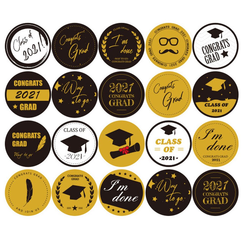 20 Vellen Afstuderen Sealing Stickers Decoratieve Party Favor Label Stickers