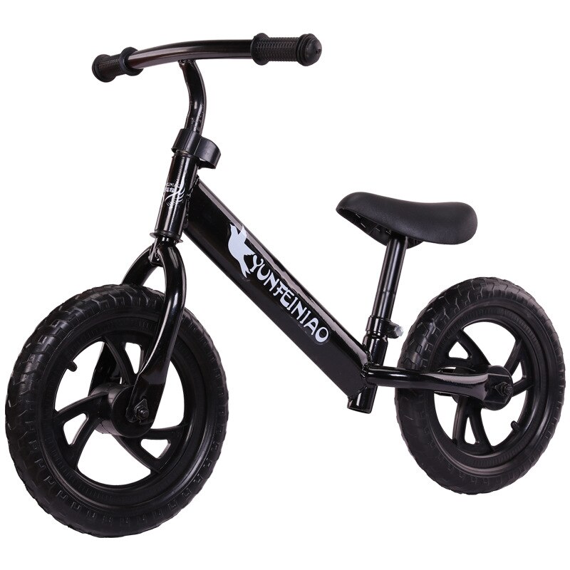 12Inch Kinderen Balans Auto 2-6 Jaar Oud Pedaal-Gratis Scooter Luge Balans Auto Kinderen kids Loopfiets Tweewielige Fiets: Black