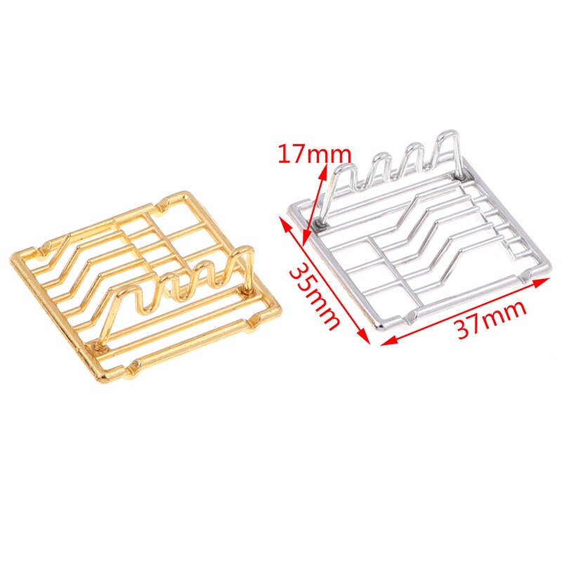 1Pc 1:12 Casa di Bambola in Miniatura Piatto Ripiani Cucina Giocattolo per La Famiglia Da Collezione Del Nastro dell'oro