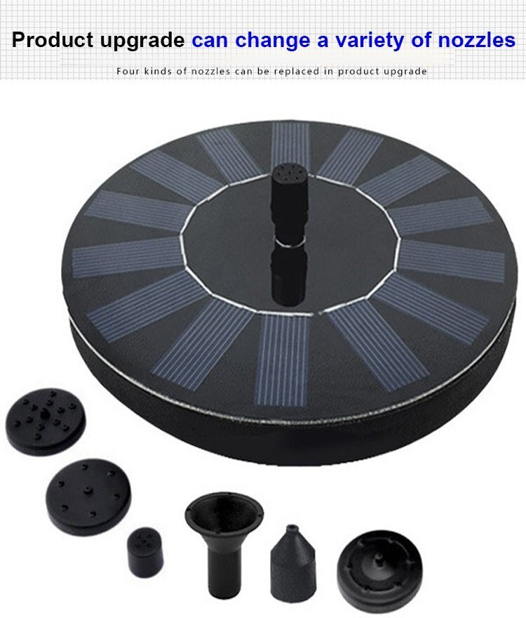 18CM Floating Solar Water Fountain Pool Waterfall LED light Fountain Garden Patio Decoration fountain Outdoor Bird Bath piscina