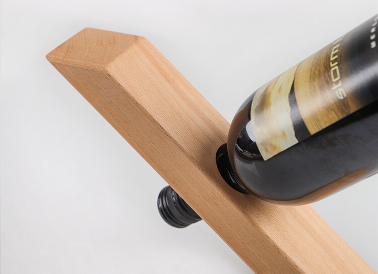 Solid Wood Japan Styl balanced Wine Rack Walnut Wine Cabinet Living Room Decoration Household Oak Wine Bottle Bracket