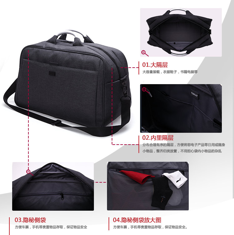 Reistas Business Travel Hand Reistas Effen Kleur Mannen Waterbestendig Doek Tas 15-Inch Een -Schouder Rugzak