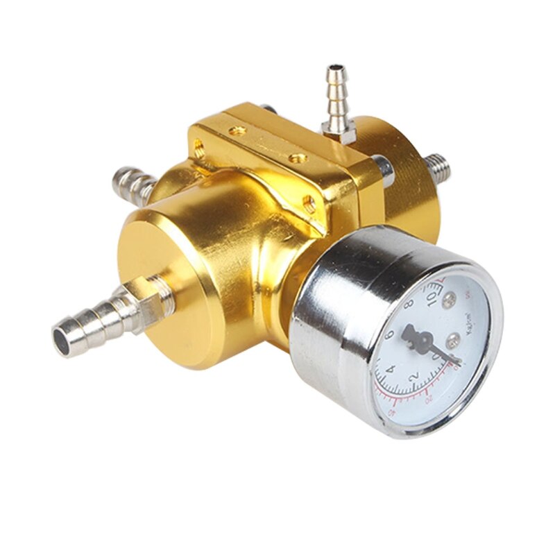 EPMAN-jdm Universal 0-140 PSI Adjustable Fuel Pressure Regulator FPR /Gauge Red Blue Silver Black EP-FPR003