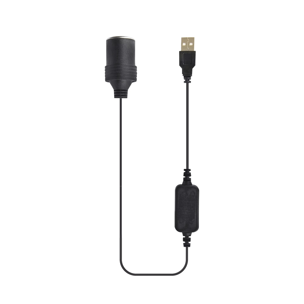 USB To 12V Car Cigarette Lighter Female Socket Power Cord Converter Adapter Cable