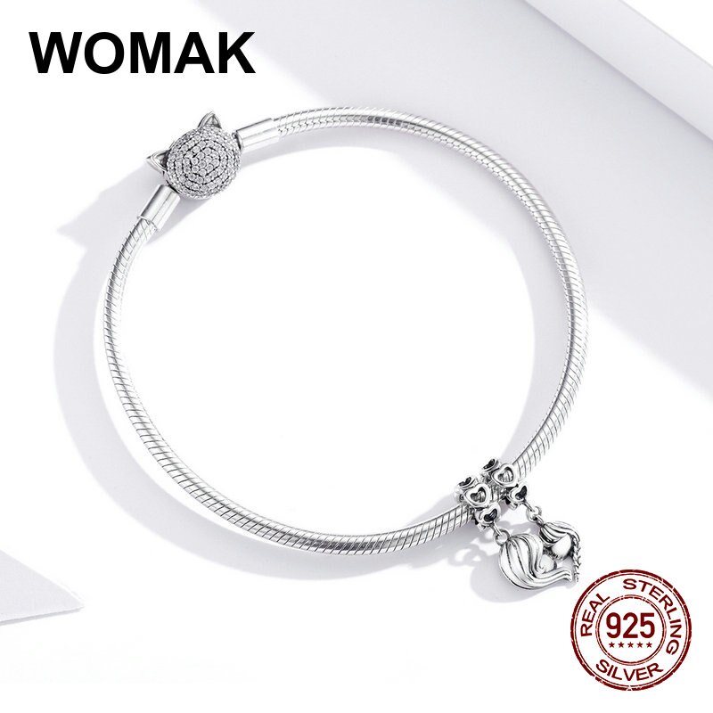 genuine 100% 925 sterling silver mother and daughter charms fit bangle bracelet beads DIY necklace pendant woman jewelry making