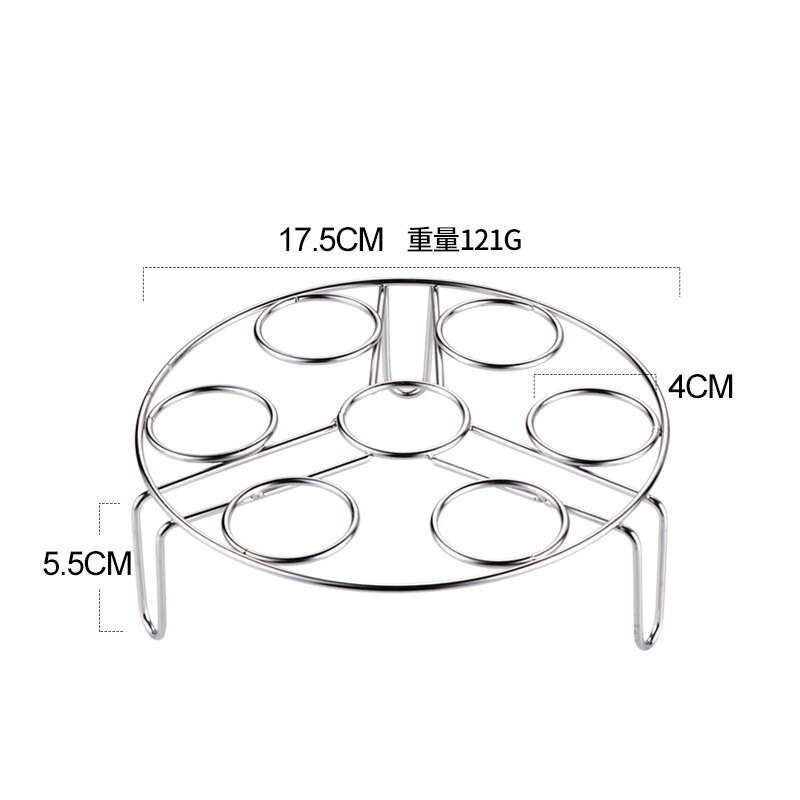 304 Roestvrij Staal Multifunctioneel Gestoomde Eierrek Kan Worden Opgestapeld Ontmoette 7-Gat Eierrek, Gestoomde Ribben, Gestoomde Gr: Light Grey