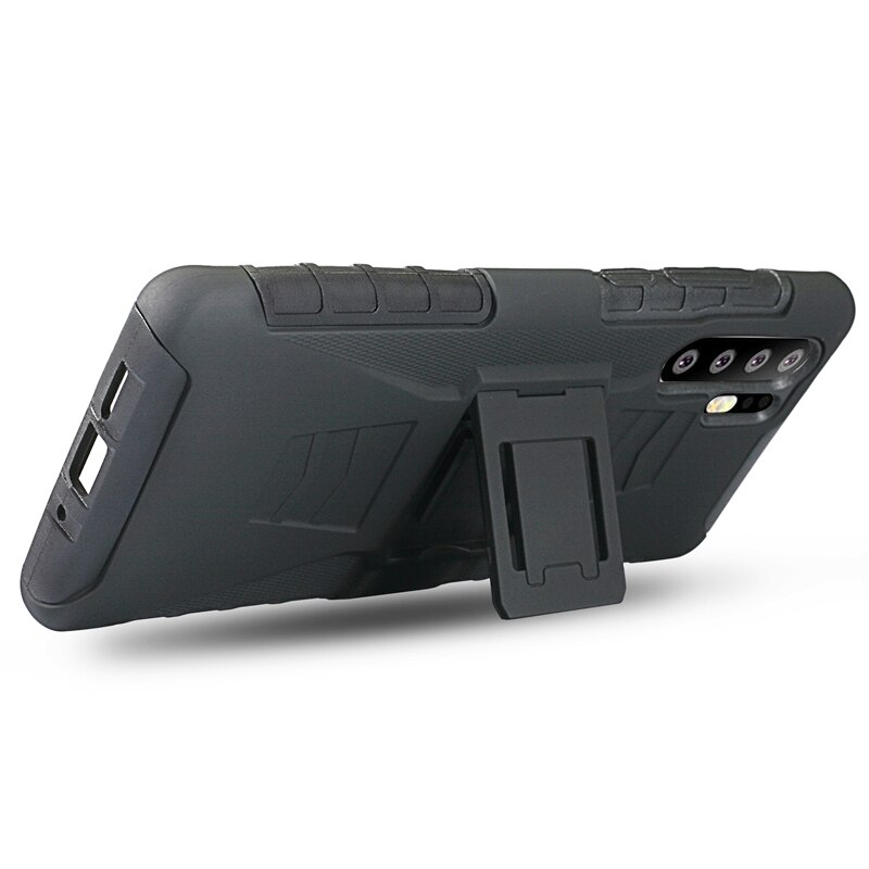 Heavy Duty Shockproof Riemclip Armor Case Voor Huawei P30 P20 Pro Lite Kickstand Cover Holster