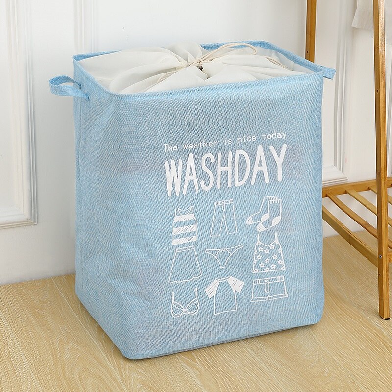 Cesta plegable para la ropa sucia, organizador para la ropa sucia, soporte para juguetes, bolsa de almacenamiento, barril de almacenamiento para artículos diversos de tamaño grande para el hogar: Blue