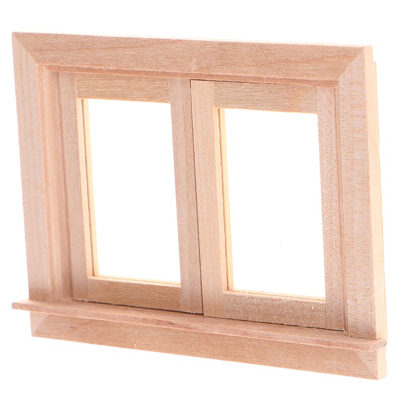 Wooden Traditional 2/4/12-pane Window Frame 1:12 Scale Dollhouse DIY Miniature Furniture Accessory