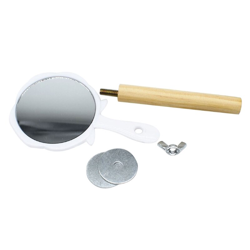 Parrot Perch Triangle Frosted Hen Stand Wood Table Top Play Toy for Hens Handmade Swing Bird for Large Bird With Mirror