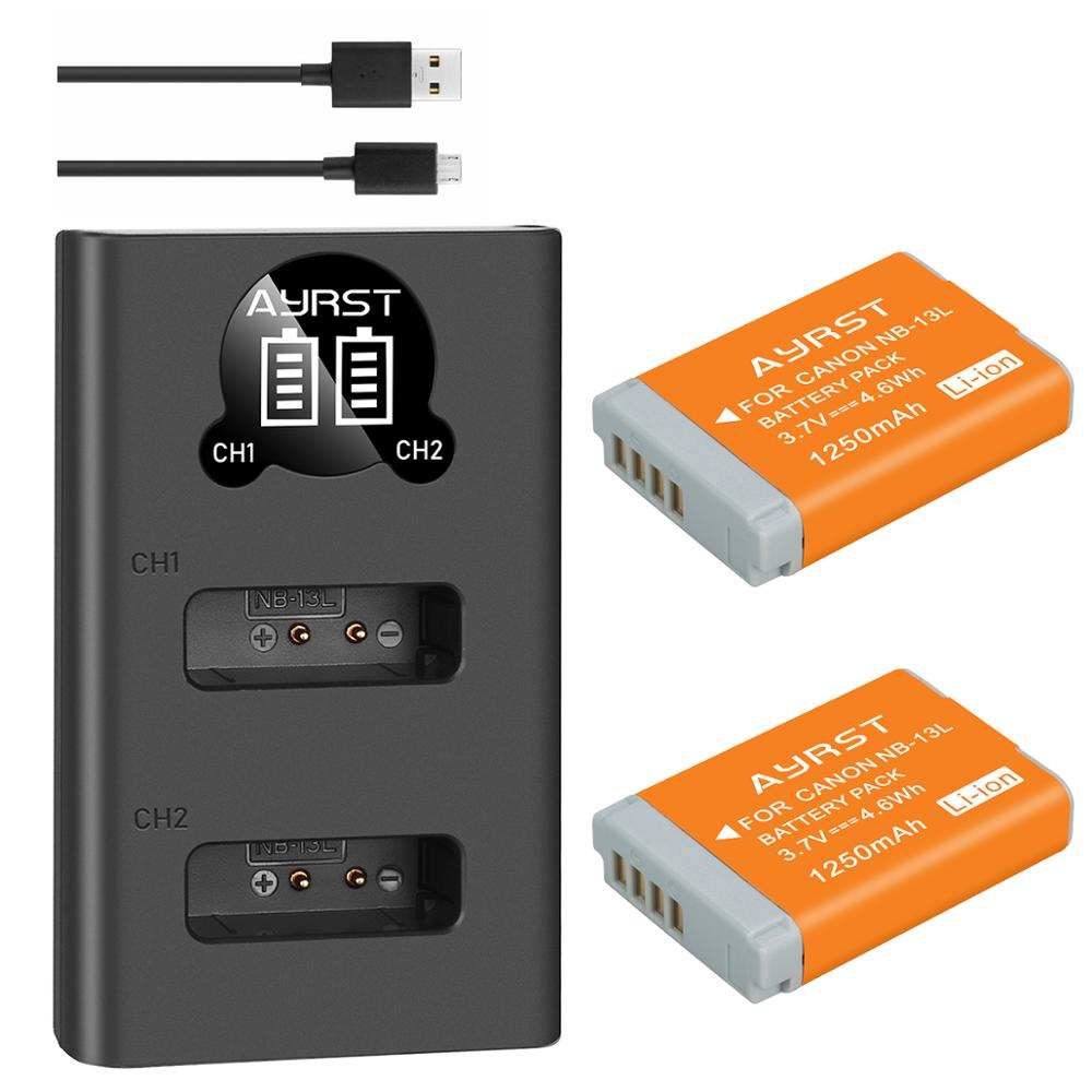 1250mah nb 13l nb 13l batterij akku dual charger grandado