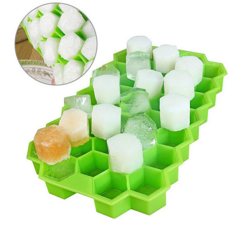 Honingraat Ice Mold Lade 37 Ijsblokjes Puck Maken Mold Thuis Diy Silicone Ice Box Party Ijs Whiskey Cocktail koud Drankje