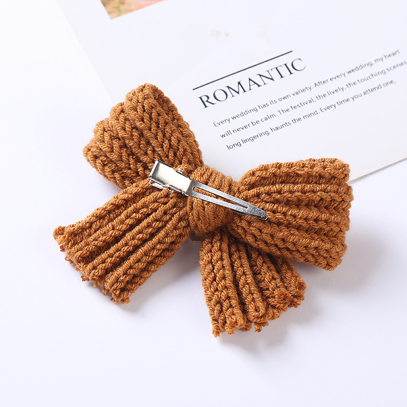Herfst Winter Kinderen Hoofdtooi Meisjes Wol Boog Haarspeld Baby Haarspeld Baby Hoofddeksels Hoofdband Baby Meisje Accessoires