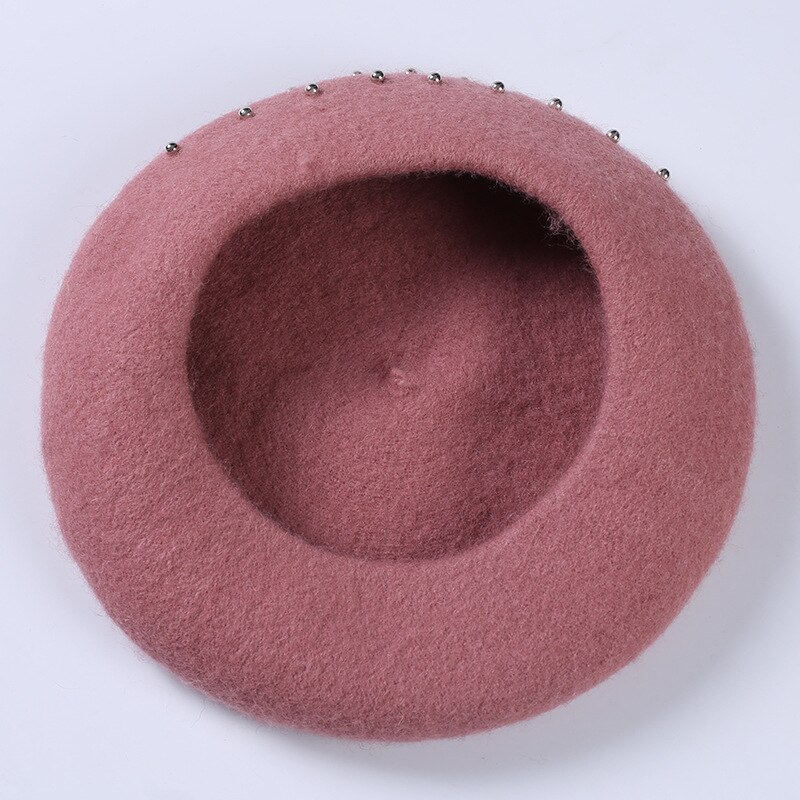 Baretti hattu naisten villa yksivärinen baskeri retro hattu retro tavallinen baretti hattu lämmin hattu naisten talvihattu