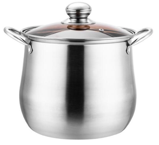 304 Stainless steel drum shaped super high pot Anti-overflow large-capacity soup pots Thickened and deepened steamer for cooking: Rebase 26 cm A