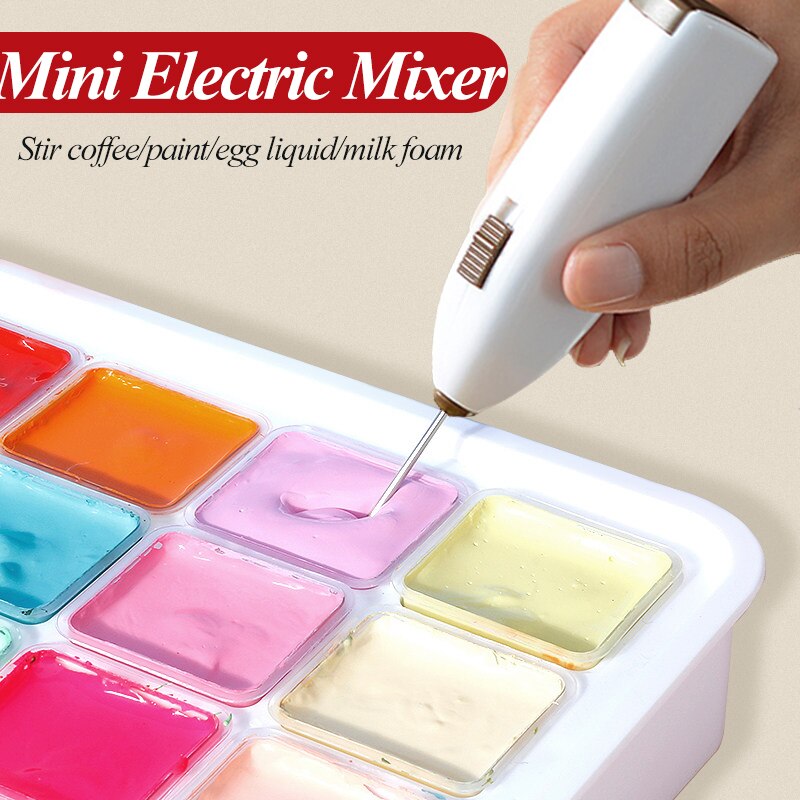 5Colors Electric Gouache Paints Mixer Simple Multifunctional Stirrer Fast Stir Even Toning Stirring Blending Mixing Tool