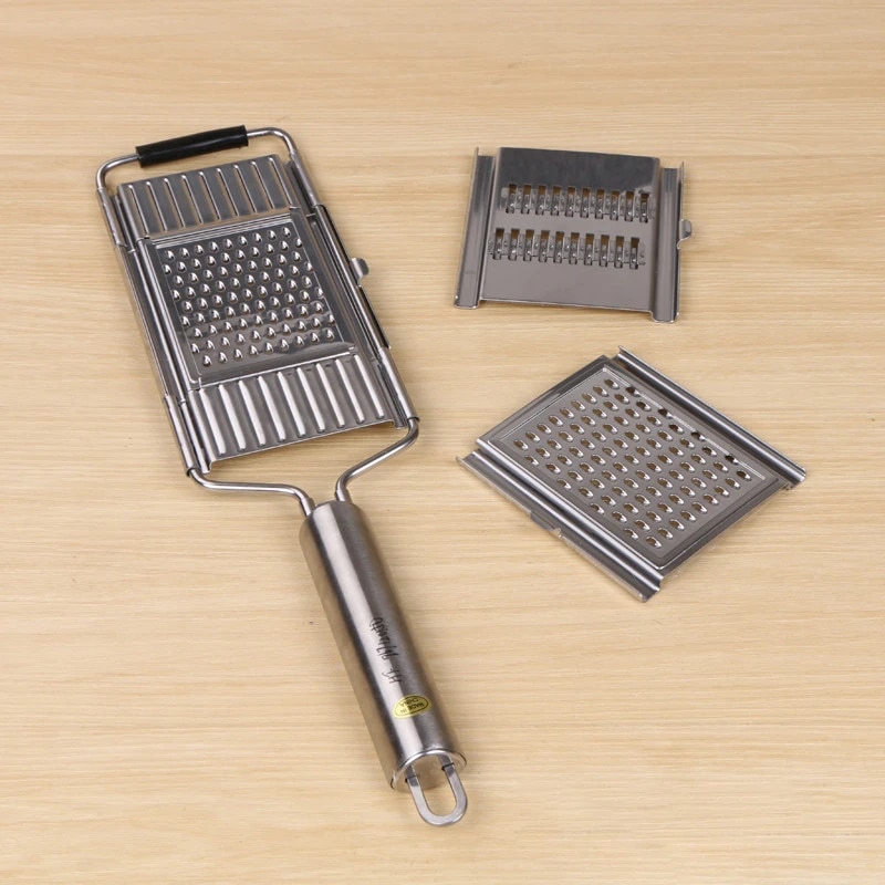Rallador multiusos de acero inoxidable para frutas y verduras, herramienta de cocina para el hogar, 1 unidad
