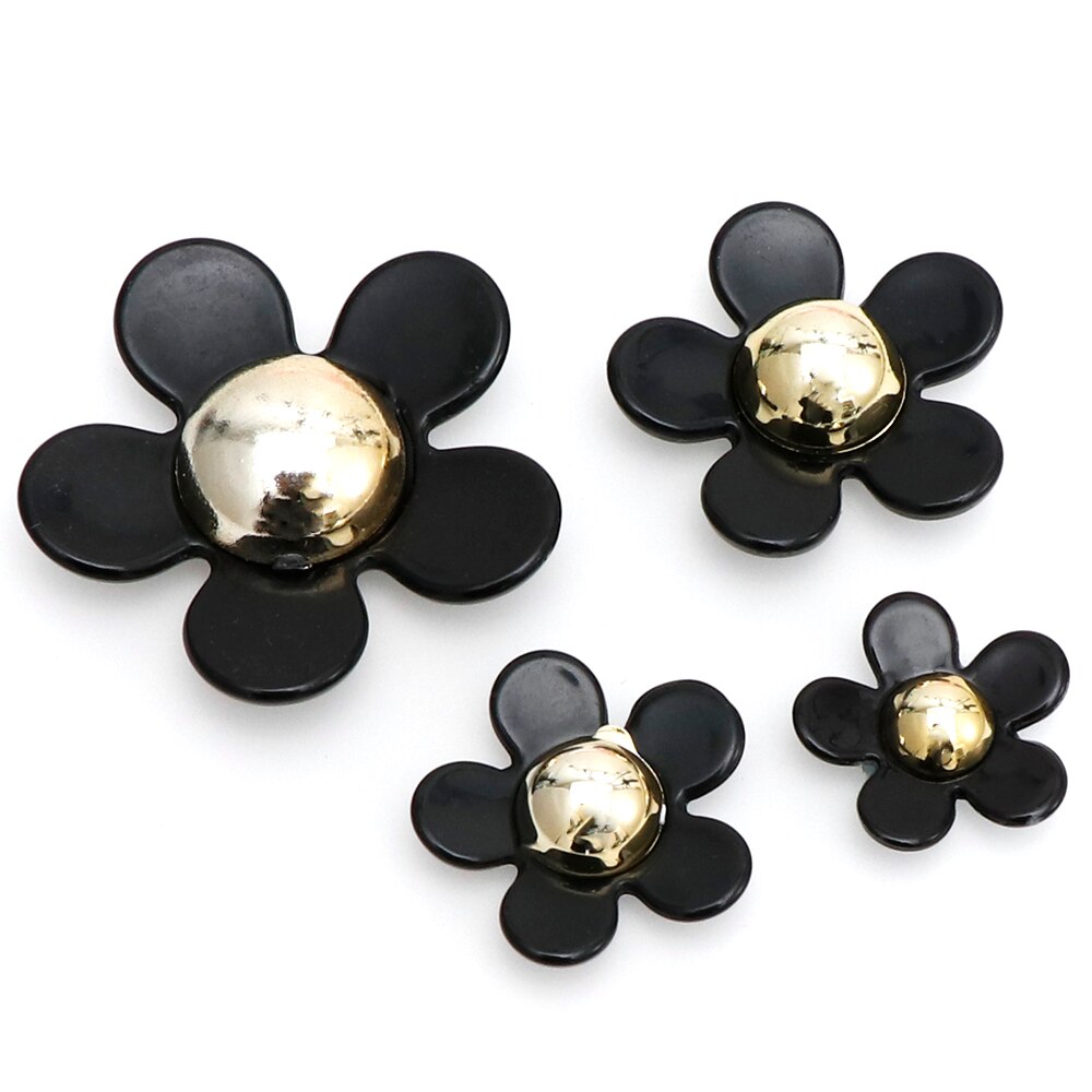 20 Stk/partij Bloem Hars Mix Size Roze Wit Blak Kleur Kawaii Hars Hanger Bloem Decorationfor Mode Resina Ambachten