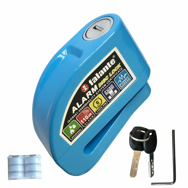 Blocco allarme moto impermeabile Blocco antifurto di sicurezza bici Blocco freno a disco moto Mountain bike + borsa + corda promemoria da 1,5 m: Arancione