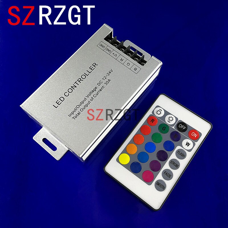 Led Controller 24 Keys 30A LED IR RGB Controler IR Remote Dimmer DC12V 360W For SMD 3528 5050 10m-20m LED RGB strip