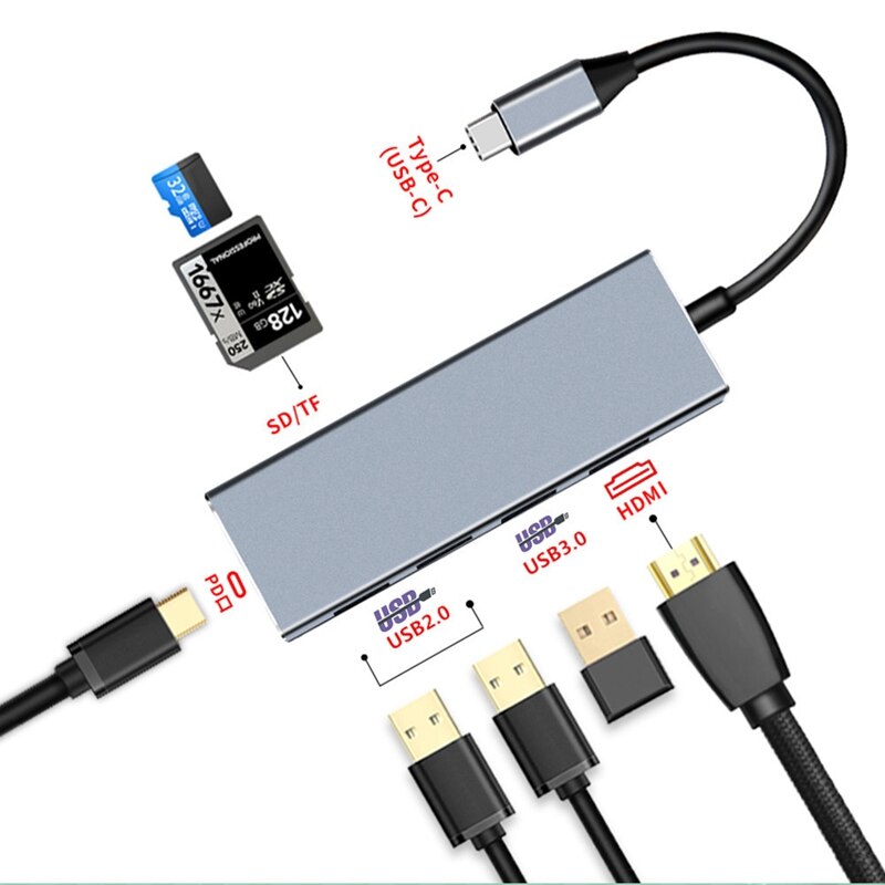 Typ-C zu HDMI Docking Bahnhof 3,0 USB Hub Hub Leser 4K