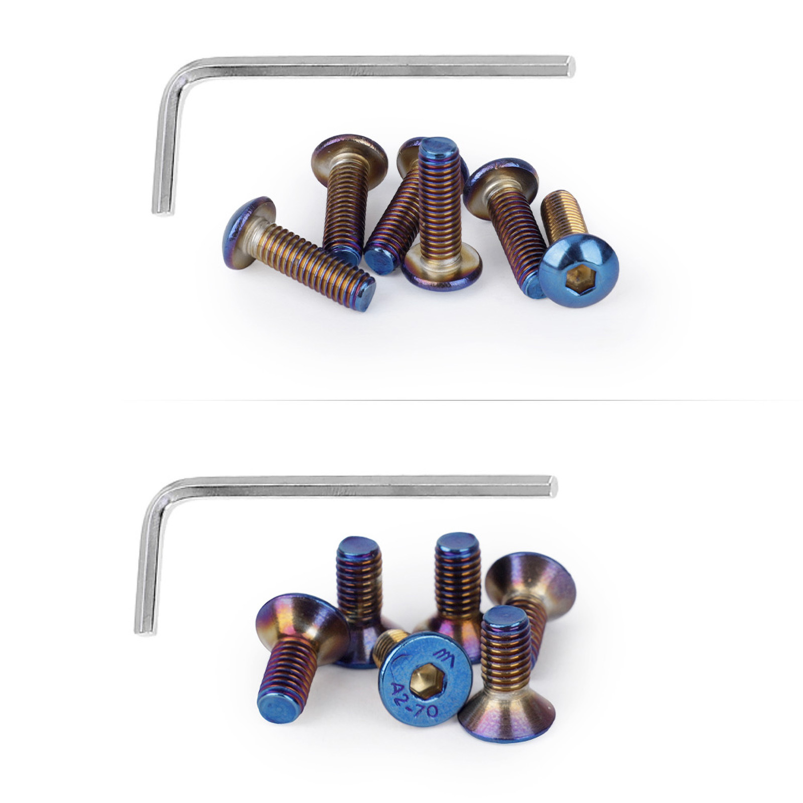 6 pz Volante Vite Bulloni Titanio Conico M5 × 0.8 Lunghezza 19mm Rotondo/15mm Testa Piatta Misura Lotto di Volante volante volante